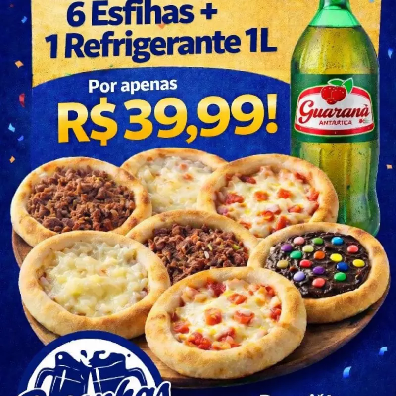 6 ESFIHAS + REFRI 1Lt