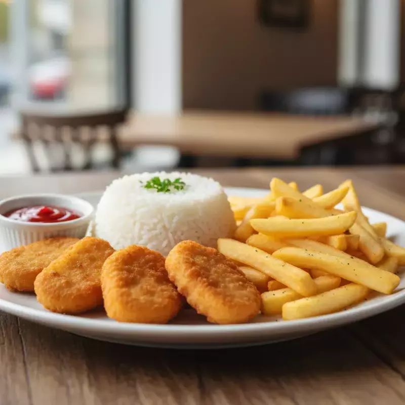 Nuggets c/ Batata Frita e Arroz
