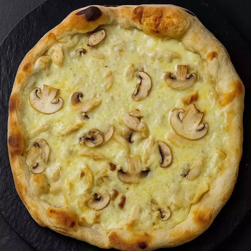 PIZZA POLLO CON CHAMPIÑON