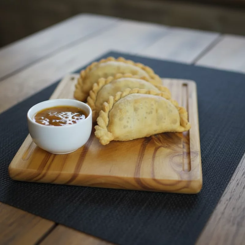 Empanada de cebolla y Queso Frita