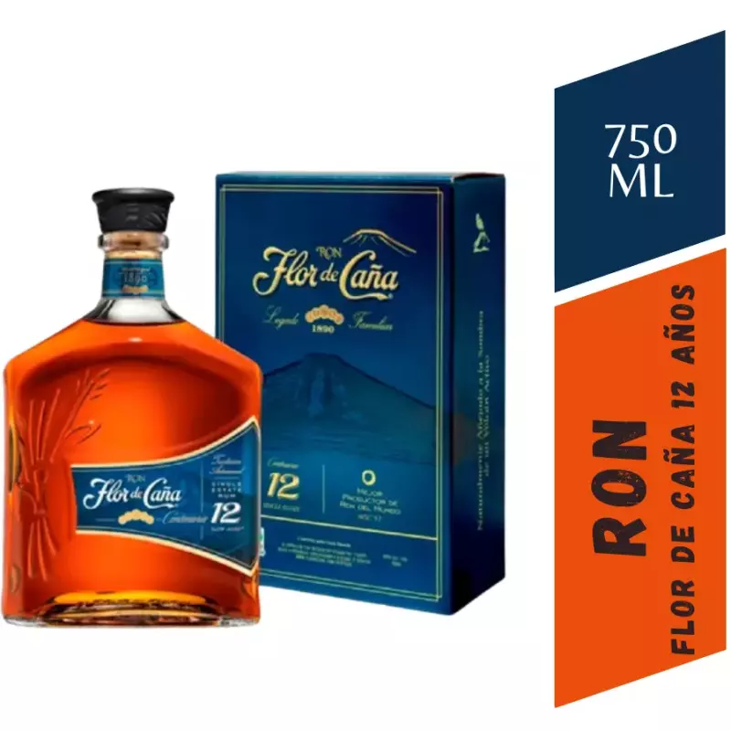Ron Flor De Caña 12 Años - 750 Ml