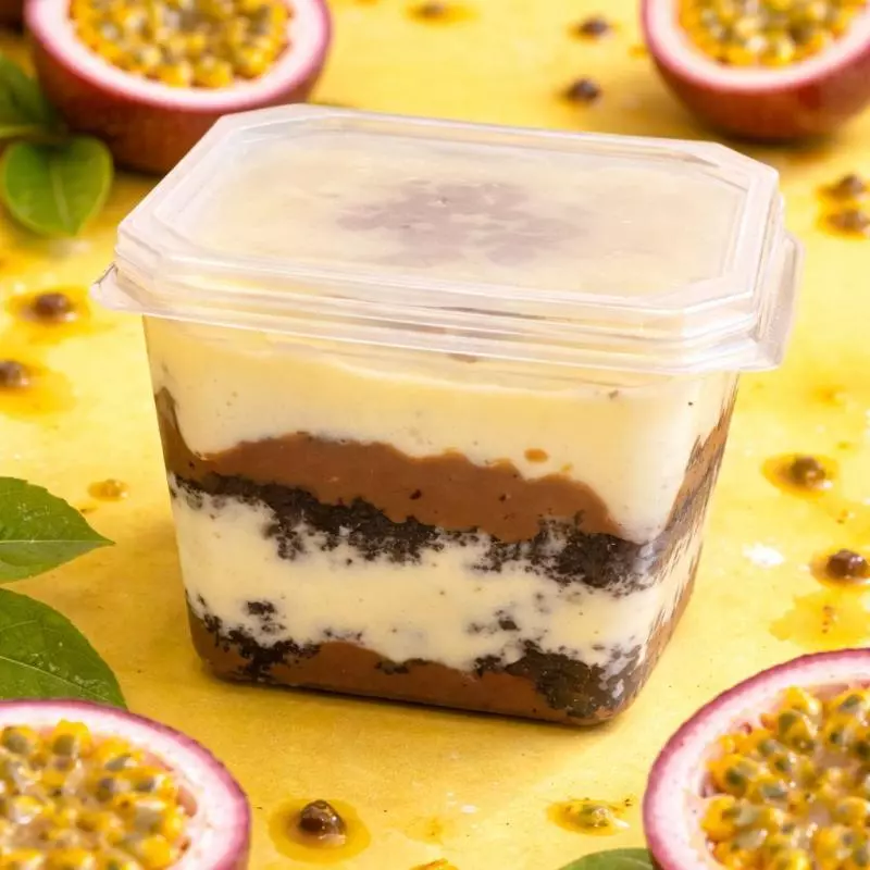 Chocolate com mousse de maracuja