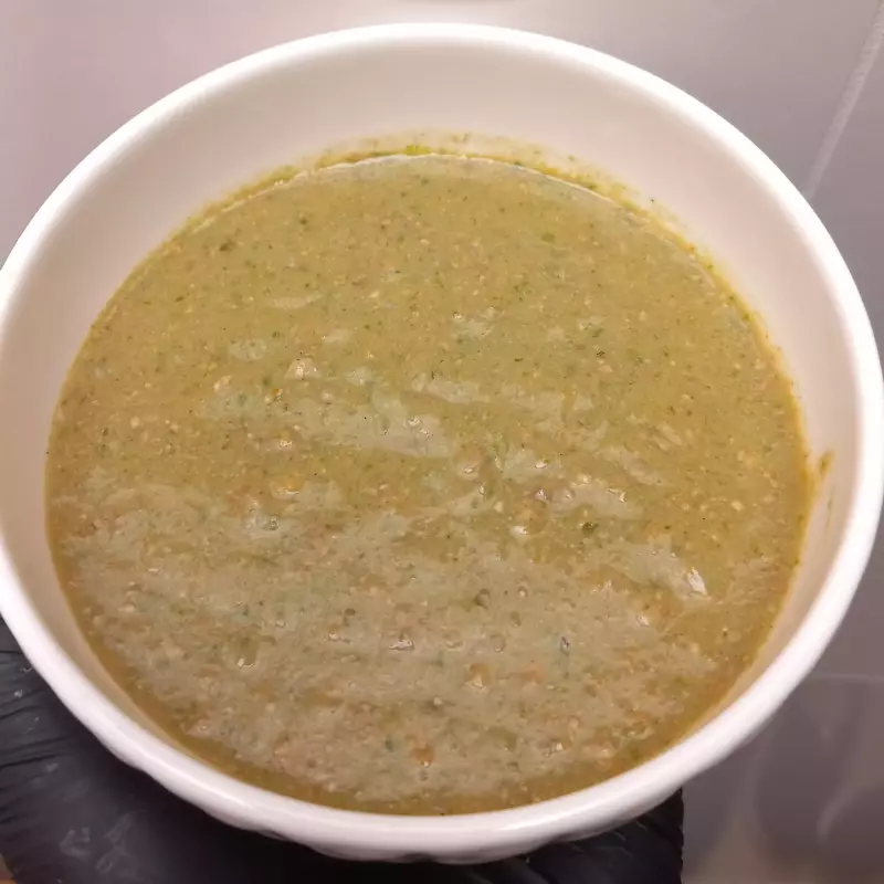 Creme verde com miúdos