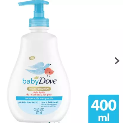 Jabón Dove Baby Líquido humec. Enrr.