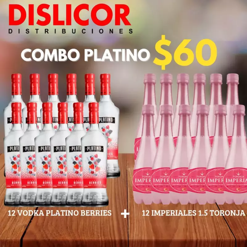 COMBO VODKA PLATINIUM FRUTOS ROJOS