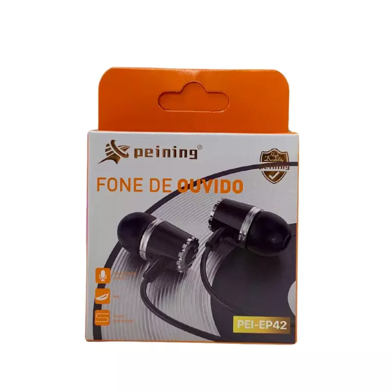 FONE DE OUVIDO C/FIO E MIC PEI-EP42