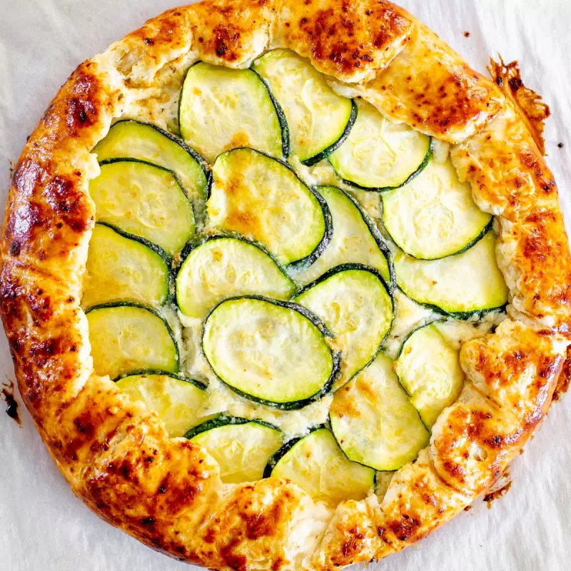 Galette de ricotta pesto y zucchini
