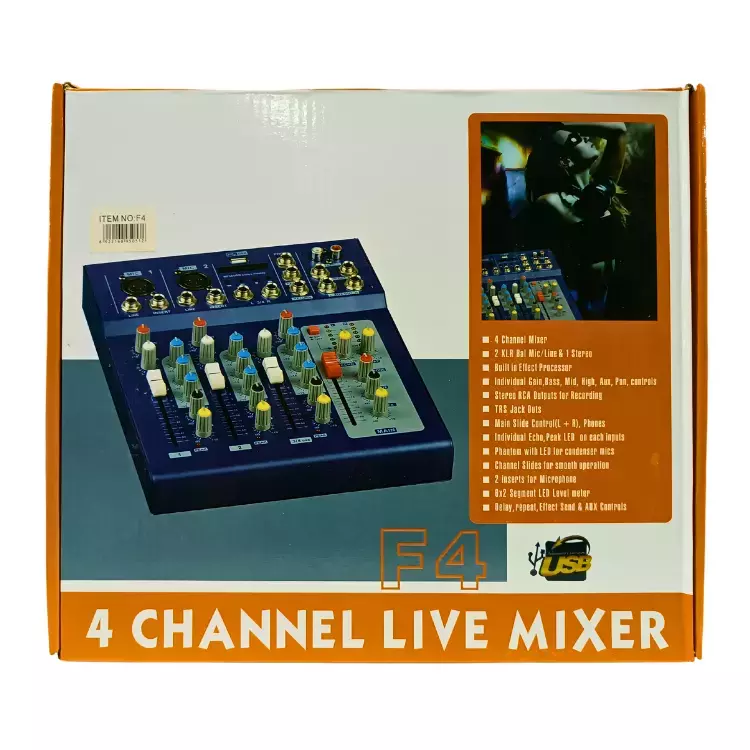 MESA DE SOM 4 CANAIS F4