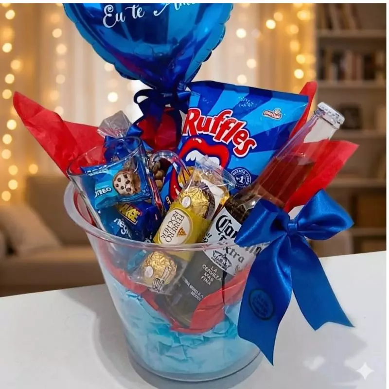 Balde Petisco & Brinde Azul Premium