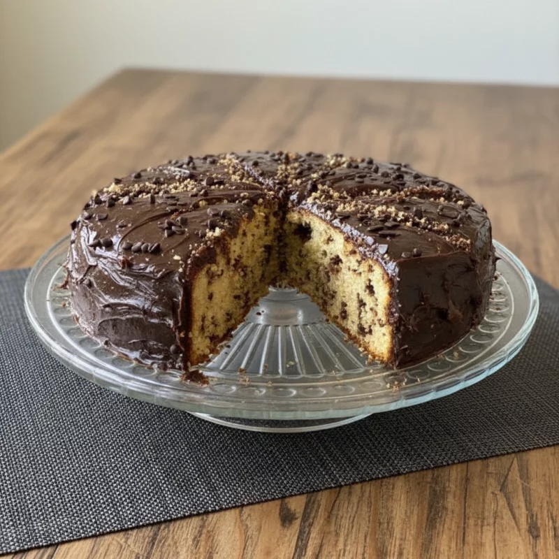 Bolo de gotas e cobertura chocolate