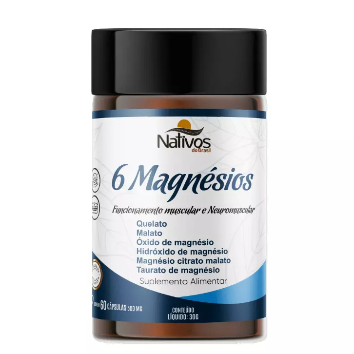 6 Magnésio - Nativos 60caps 500mg
