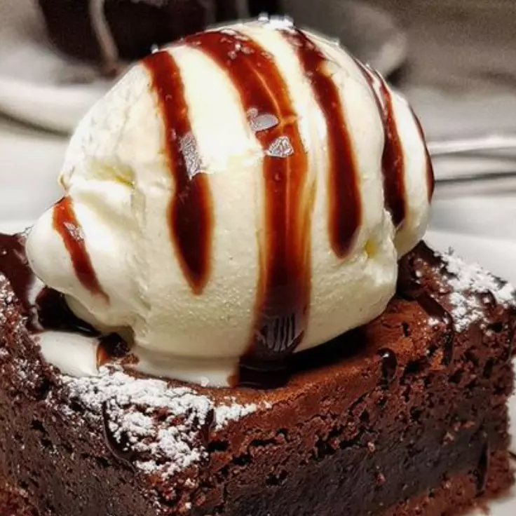 brownie con helado
