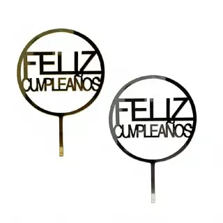 E010 TOPPER FELIZ CUMPLEAÑO-16X10CM