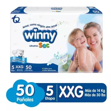PAÑALES WINNY ETAPA 5 PAQUETE X 50
