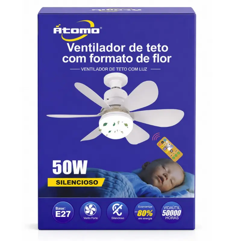 LUMINARIA E VENTILADOR ATOMO 50W