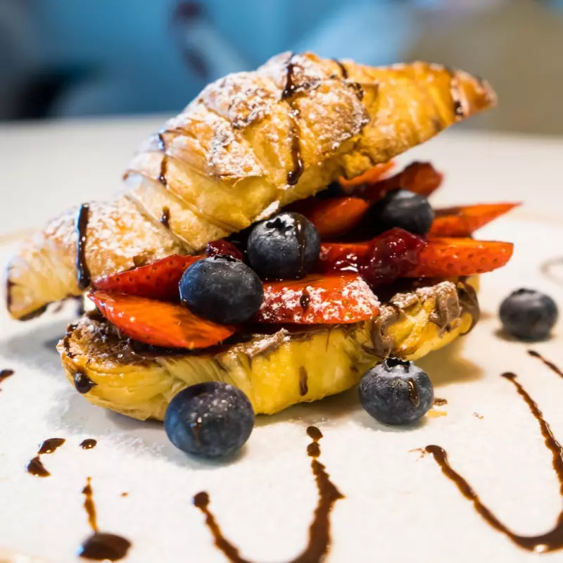 Croissant de fresas y Nutella
