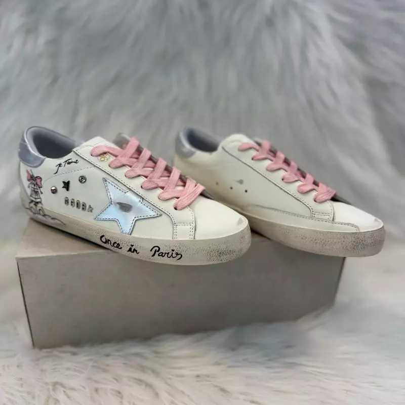 GOLDEN GOOSE WHITE PINK SILVER