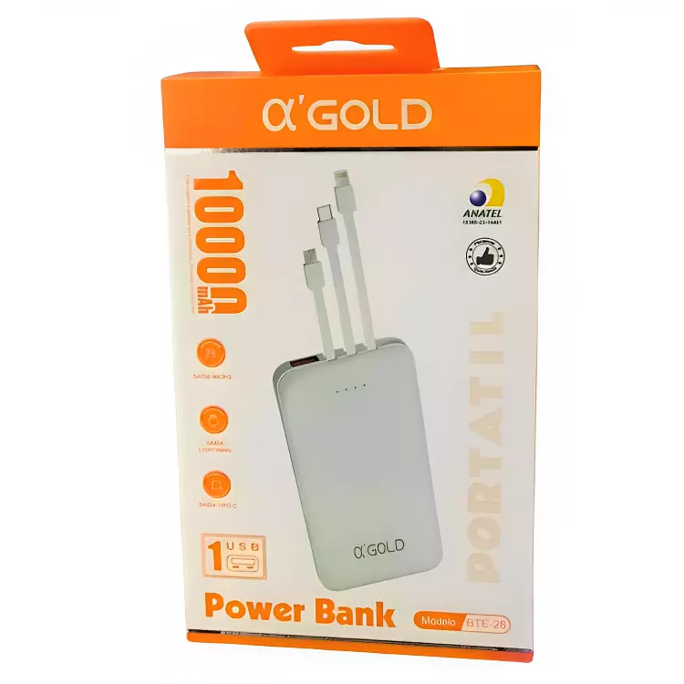 POWERBANK GOLD 10.000mAh BTE-28