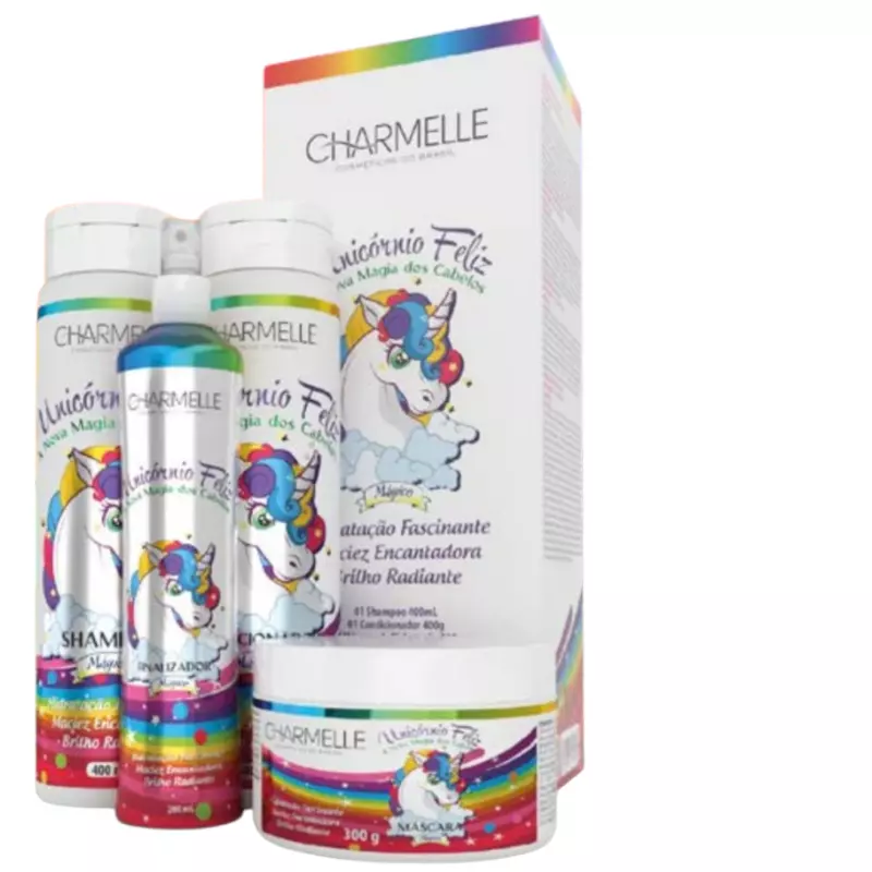 KIT CAPILAR UNICÓRNIO FELIZ CHARMELL
