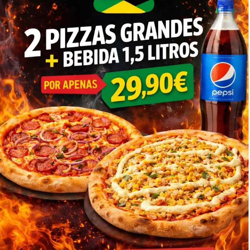 2 PIZZAS GRANDES + BEBIDA 1,5L