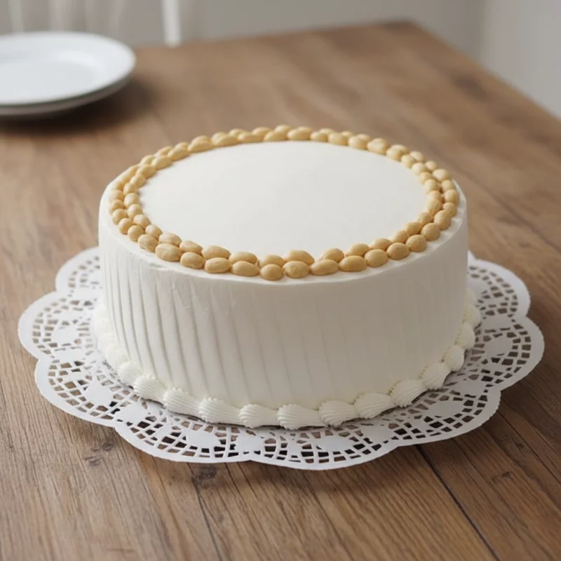 Tarta de nata con crema de maní