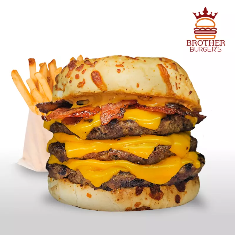 Harley triple con papas