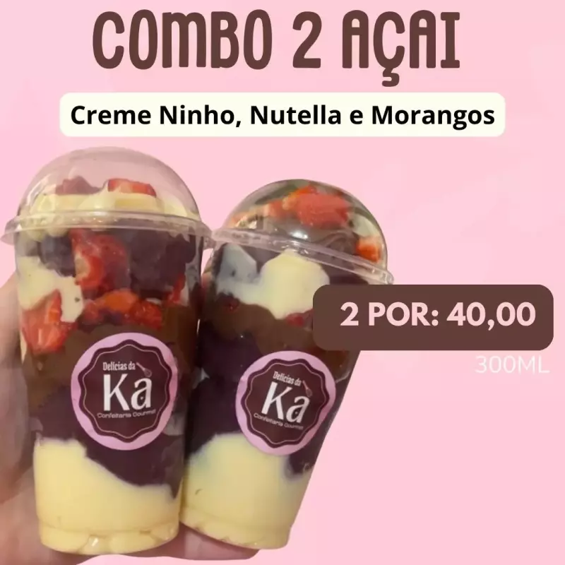 Combo: 2 Açaí Ninho com Nutella