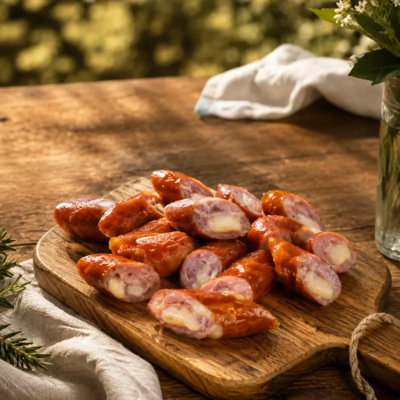 Linguiça Recheada com Queijo