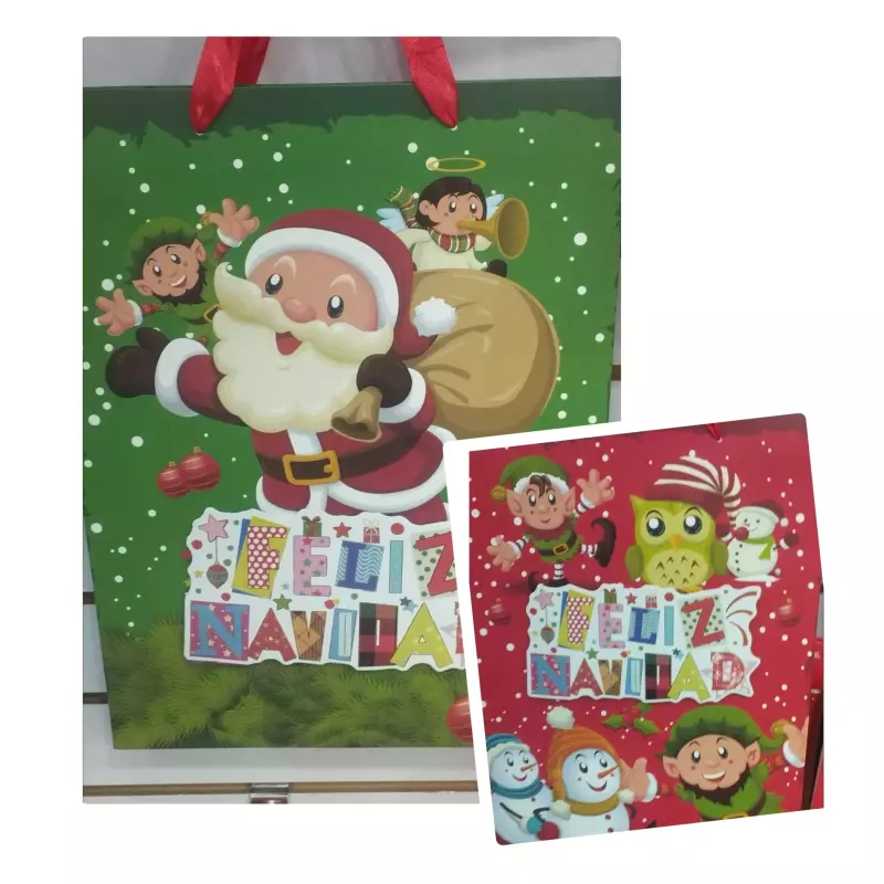 Bolsa De Navidad 3D metalizados