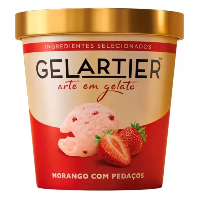Gelartier Morango Com Pedaços 473ml