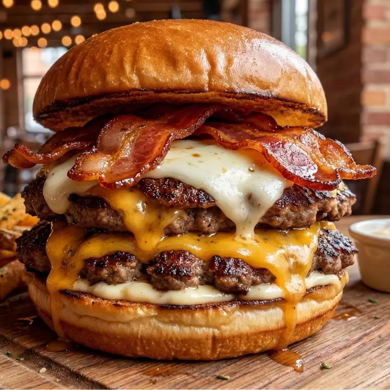 Triplo smash com bacon