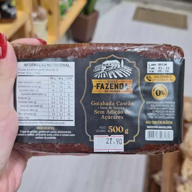 Goiabada Cascão em Barra SEM Açúcar