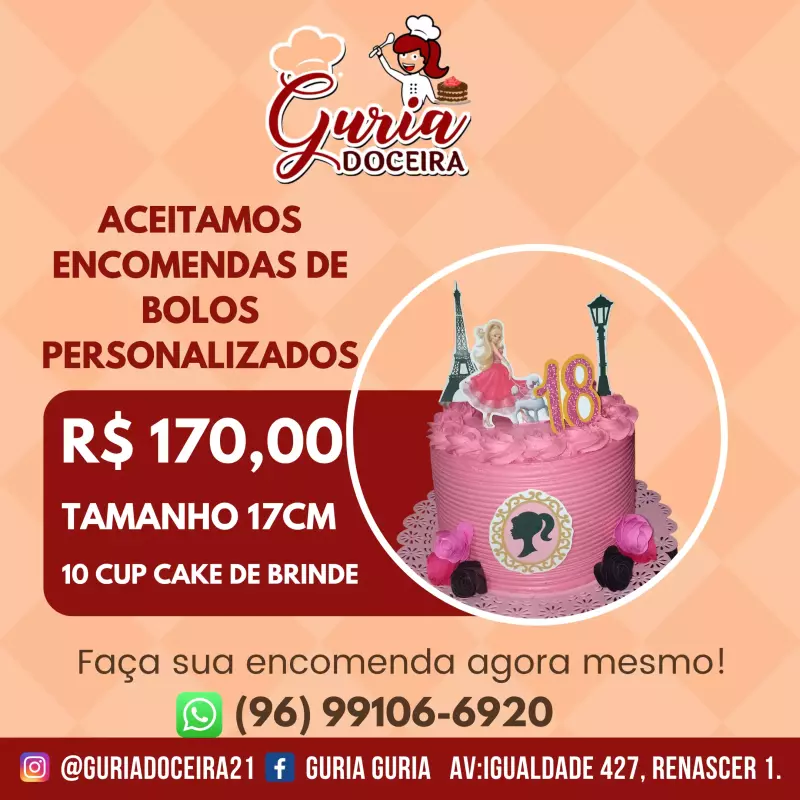 Bolo personalizado 17cm