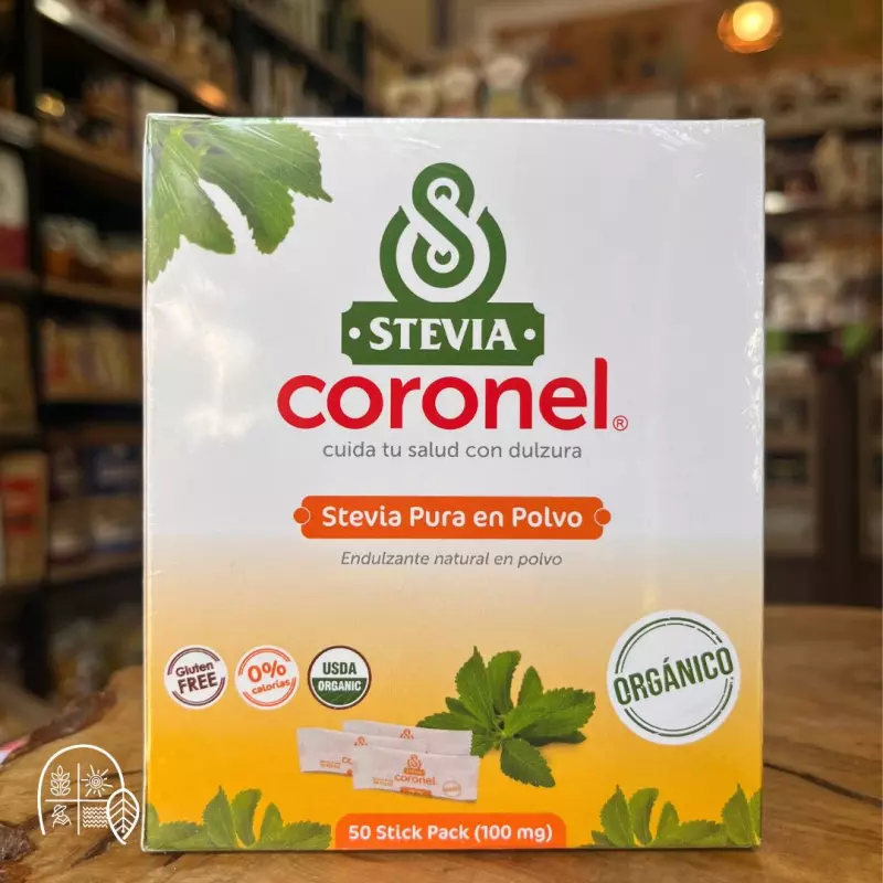 STEVIA CORONEL POLVO CAJA 50 STICKS