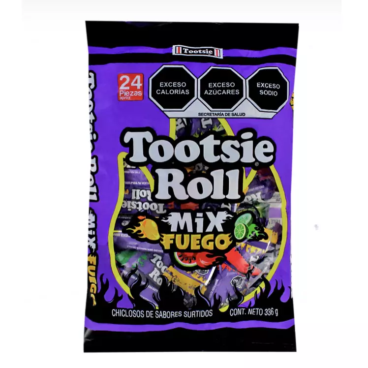 Tootsie roll mix fuego x 24 unidades