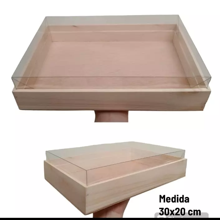 Caja Madera Acetato lonchera