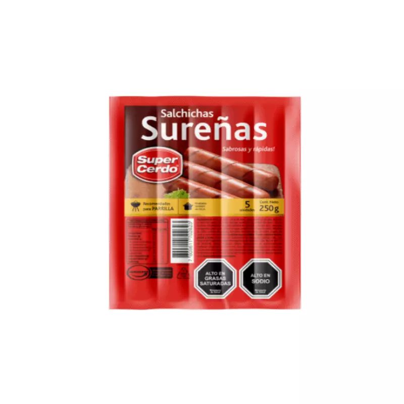 Salchicha Sureña Super Cerdo 5 Unid