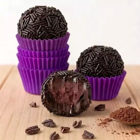 Meio amargo trufado nibs belga