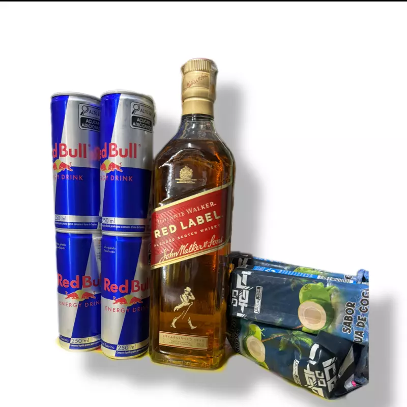 COMBO RED LABEL + RED BULL
