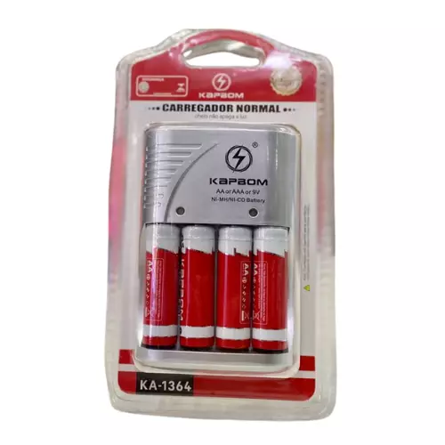 CARREGADOR C/PILHAS KAPBOM KA-1364