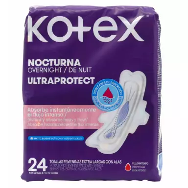 Toallas Kotex Nocturna 24 unidades