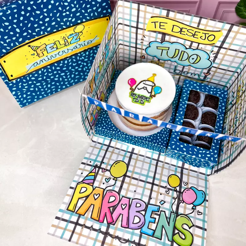 Caixa Azul “Parabéns”