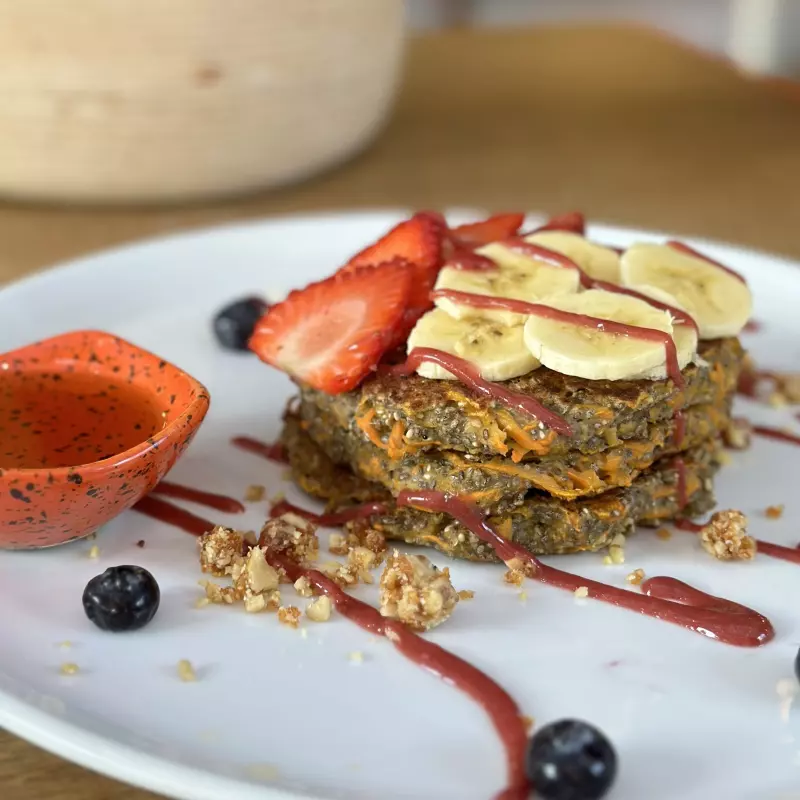 PANCAKES DE ZANAHORIA Y BANANO