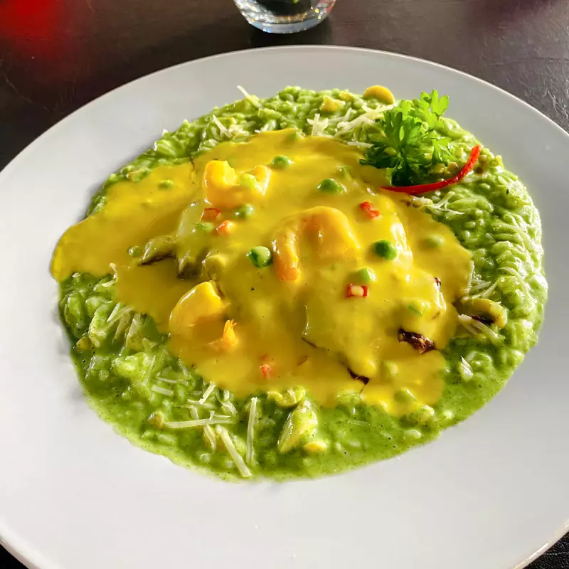 FILETE AL PISCO PERUANO CON CAMARONES TUMBECINOS