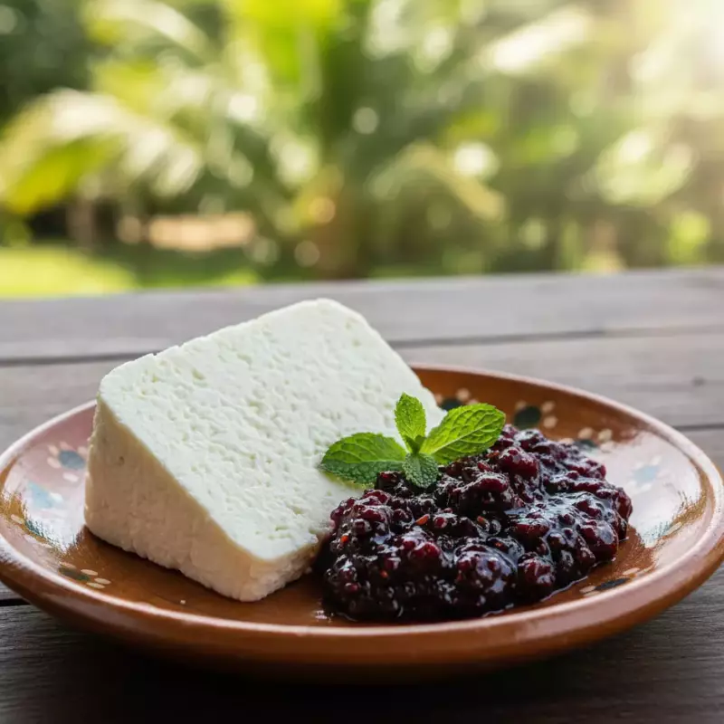 Queso campesino con dulce de mora