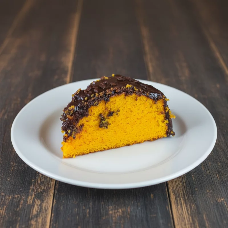Fatia Bolo de cenoura com chocolate