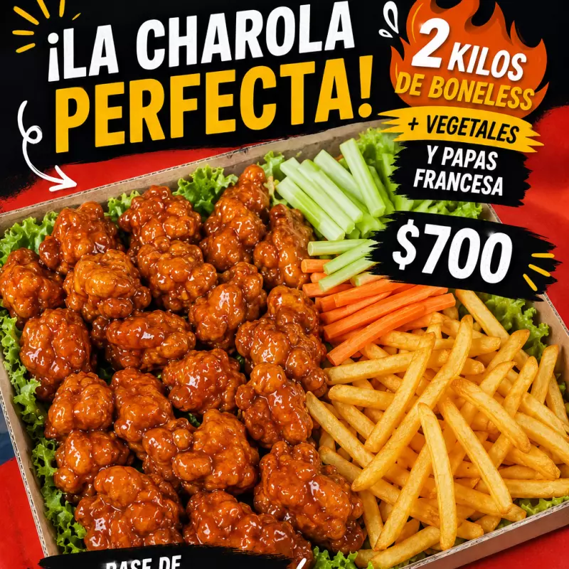 Charola 2 kg boneless + papas