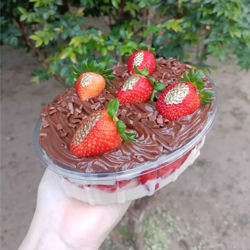Bombom de morango na Travessa P