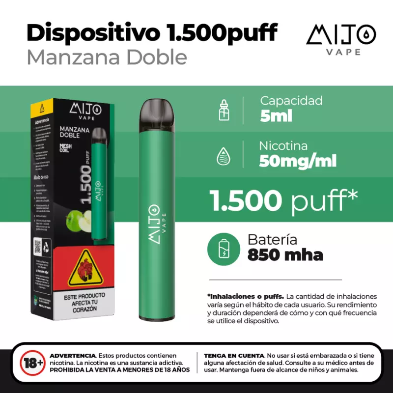MANZANA DOBLE (1.500 PUFFS)