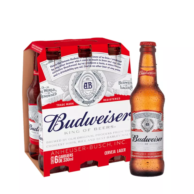 Cerveja long neck budweiser 330ml